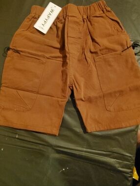 New. Kids Casual Brown Cargo Shorts